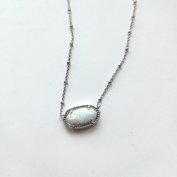 Kendra Scott Jewelry - Kendra Scott White Kyocera Opal Silver Elisa necklace